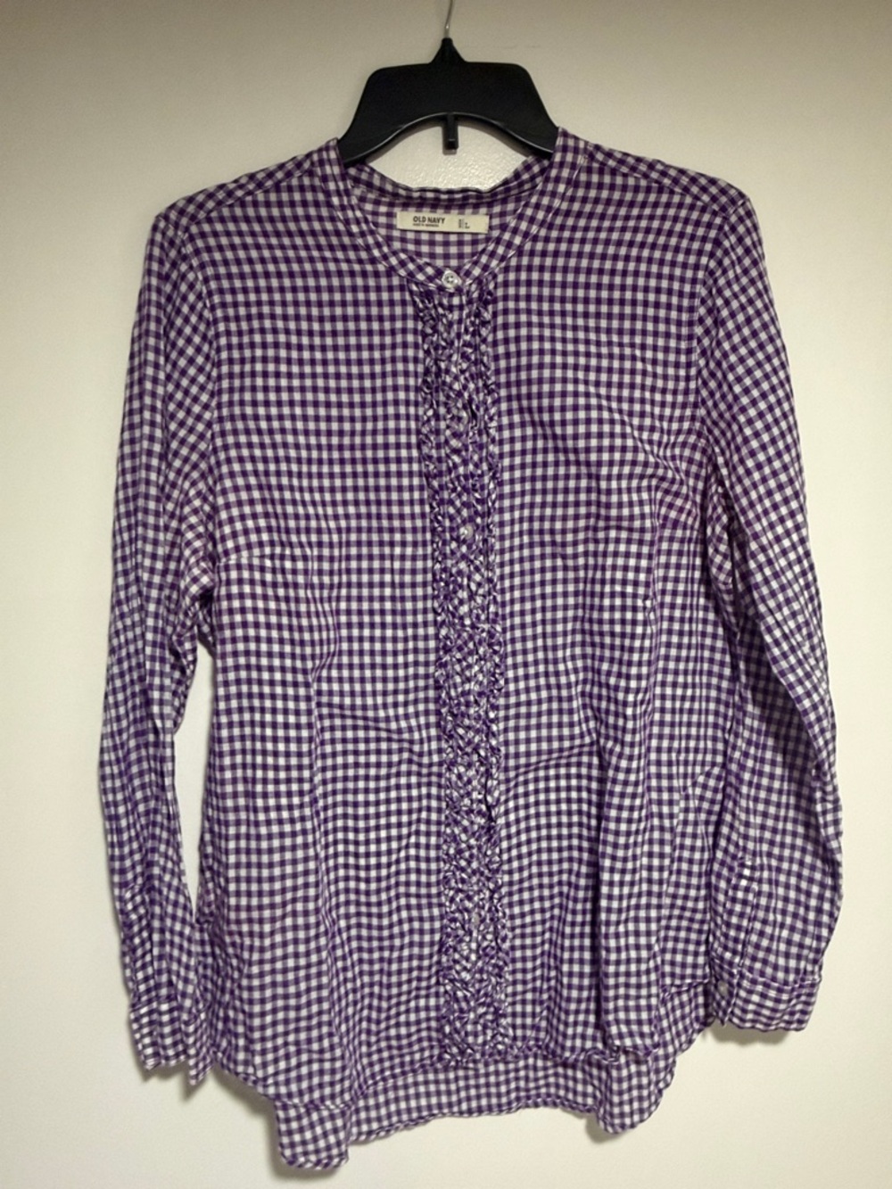 Old Navy Purple Gingham Button-Front Blouse